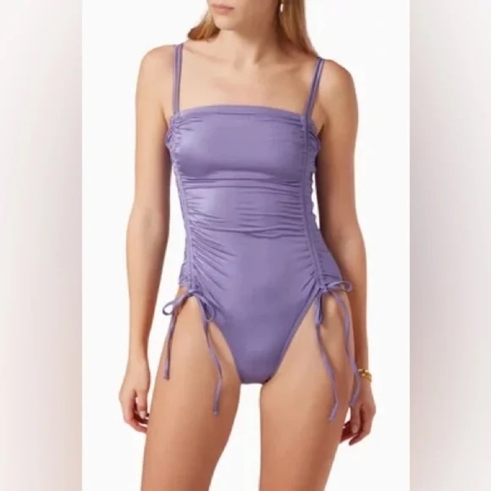 Good American Orchid Ruched One-Piece Swim • 1